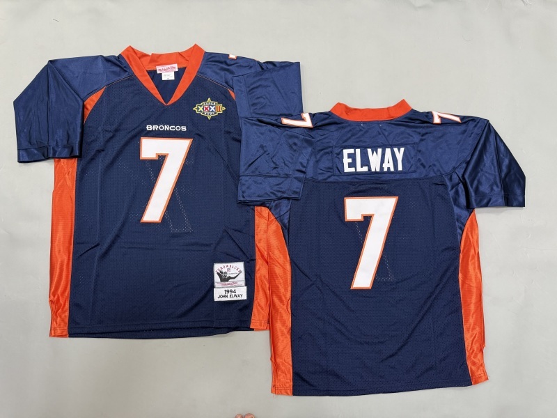Men 2025 Denver Broncos #7 Elway blue Throwback Limited NFL Jersey style 001->denver broncos->NFL Jersey